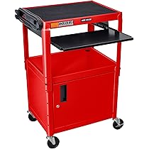 24.5cm箱付き Amazon.com: LUXOR AVJ42KBC-RD Steel AV Cart with Adjustable